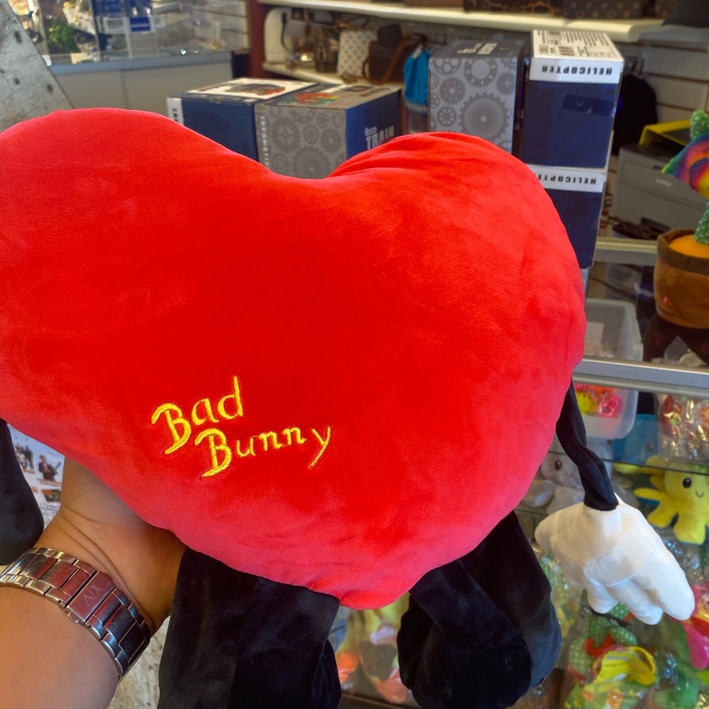 Bad Bunny Heart Pillow